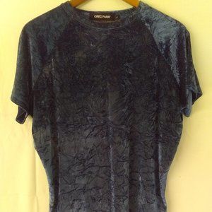MENS VELVET V-NECK SHORT SLEEVE SHIRT